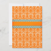 ダマスク結婚式招待状テンプレート 招待状 (裏面)