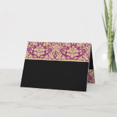 ダマスク結婚式招待状 紫 クリーム 招待状 (裏面)