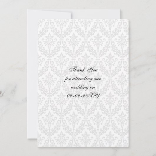 ダマスク結婚・ディアマンテ感謝していル・ユー サンキューカード (裏面)