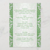 ダマスク緑のリンゴ結婚の色のメニュー メニュー (裏面)