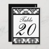 ダマスク縁どテーブル番号(黒/銀/白) ポストカード (正面/裏面)