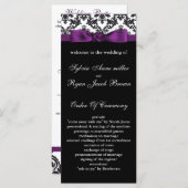 ダマスク縁どパープル結婚式 プログラム (正面/裏面)
