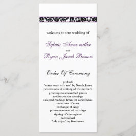 ダマスク縁どパープル結婚式 プログラム