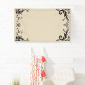 ダマスク縁ど写真背景 横断幕 (インサイチュ)