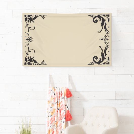 ダマスク縁ど写真背景 横断幕 (インサイチュ)