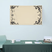 ダマスク縁ど写真背景 横断幕 (トレードショー)