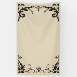 ダマスク縁ど写真背景 横断幕