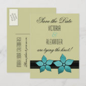 ダマスク縁ど花日付はがきを保存 案内ポストカード (正面/裏面)