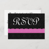 ダマスク織およびレースRSVPの応答カードV043 出欠カード (正面/裏面)