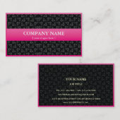 ダマスク織が付いているモダンなピンクの名刺 名刺 (正面/裏面)