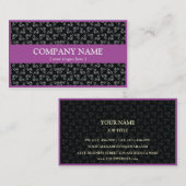 ダマスク織が付いているモダンな紫色の名刺 名刺 (正面/裏面)