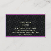 ダマスク織が付いているモダンな紫色の名刺 名刺 (裏面)