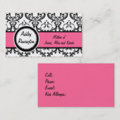 ダマスク織のお母さんのテレホンカードのピンク コーリングカード (正面/裏面)