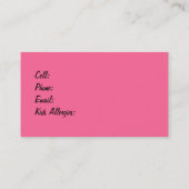 ダマスク織のお母さんのテレホンカードのピンク コーリングカード (裏面)