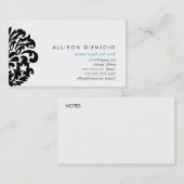 ダマスク織のお母さんは名刺を梳きます コーリングカード (正面/裏面)