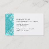 ダマスク織のはす日のスパの名刺 名刺 (裏面)