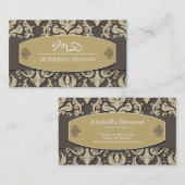 ダマスク織のインテリア・デザイナーの名刺 名刺 (正面/裏面)