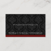 ダマスク織のウェディングプランナーの名刺 名刺 (裏面)