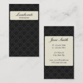 ダマスク織のエレガントな花の花のスタイリッシュで上品なモダン 名刺 (正面/裏面)