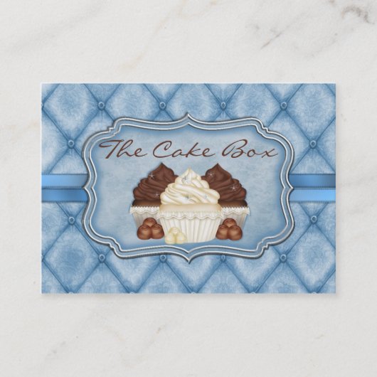 ダマスク織のカップケーキのぽっちゃりした名刺 名刺 (正面)