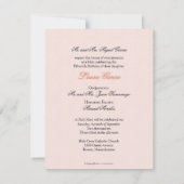 ダマスク織のキンセアニェラの英国の珊瑚の招待状 招待状 (裏面)