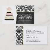 ダマスク織のケーキのベーカリーの名刺 名刺 (正面/裏面)