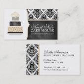 ダマスク織のケーキのベーカリーの名刺 名刺 (正面/裏面)