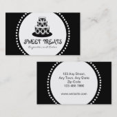 ダマスク織のケーキのベーカリーの名刺 名刺 (正面/裏面)