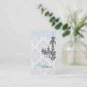 ダマスク織のシャンデリアの名刺 名刺 (スタンド正面)