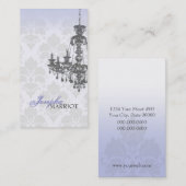 ダマスク織のシャンデリアの名刺(青い) 名刺 (正面/裏面)