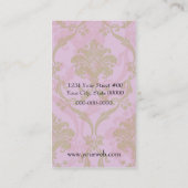 ダマスク織のシャンデリア2の名刺(ピンクの緑) 名刺 (裏面)