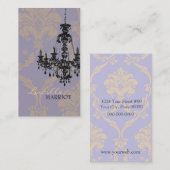 ダマスク織のシャンデリア2の名刺(紫色) 名刺 (正面/裏面)