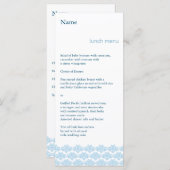 ダマスク織のシンプルの淡いブルーのイベントメニュー2 メニュー (正面/裏面)