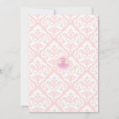 ダマスク織のチュチュのバレリーナのベビーシャワー招待状の水 招待状 (裏面)