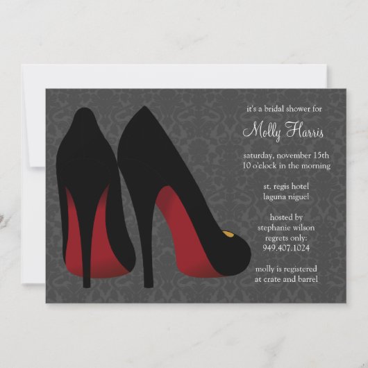 ダマスク織のバチェロレッテの招待状 招待状 (正面)