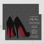 ダマスク織のバチェロレッテの招待状 招待状 (正面/裏面)