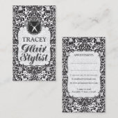 ダマスク織のバロック式の美容師のアポイントメントカード 予約カード (正面/裏面)