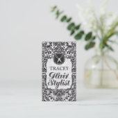 ダマスク織のバロック式の美容師のアポイントメントカード 予約カード (スタンド正面)