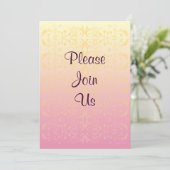 ダマスク織のパステルのカスタムなシャワーの招待状 招待状 (スタンド正面)