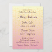 ダマスク織のパステルのカスタムなシャワーの招待状 招待状 (裏面)