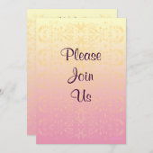 ダマスク織のパステルのカスタムなシャワーの招待状 招待状 (正面/裏面)