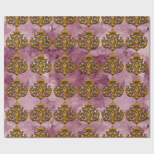 ダマスク織のビクトリア時代の人 ラッピングペーパー (フラット)