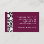 ダマスク織のビジネスまたはプロフィールカード 名刺 (裏面)