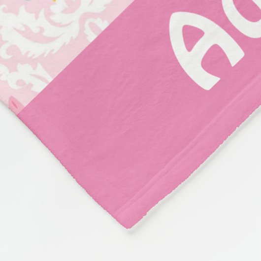 ダマスク織のフクロウは一流の女の子のベビーブランケットを加えます フリースブランケット (角)