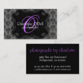 ダマスク織のプリントのモノグラム 名刺 (正面/裏面)