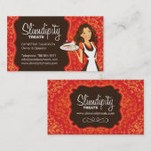 ダマスク織のベーカリーの名刺 名刺 (正面/裏面)