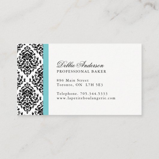 ダマスク織のベーカリーの名刺 名刺 (裏面)