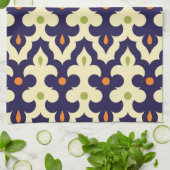 ダマスク織のペイズリーのアラベスクのモトッコ人パターン キッチンタオル (折り畳み)