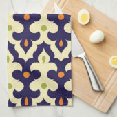 ダマスク織のペイズリーのアラベスクのモトッコ人パターン キッチンタオル (四つ折り)