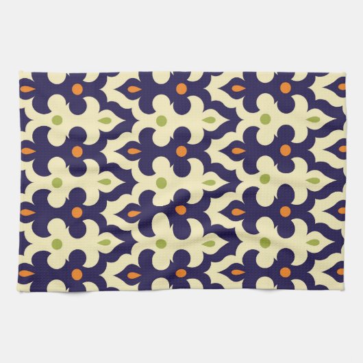 ダマスク織のペイズリーのアラベスクのモトッコ人パターン キッチンタオル (横)